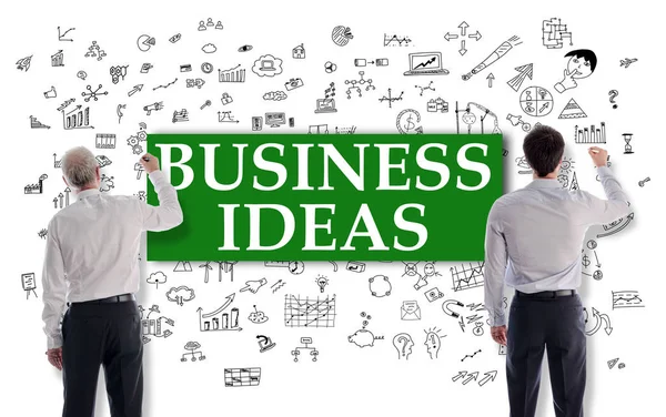 Концепция бизнес-идей, нарисованная бизнесменами — стоковое фото