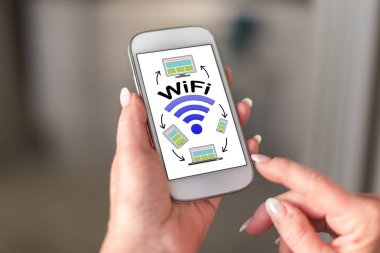 Bir akıllı telefon WiFi kavram