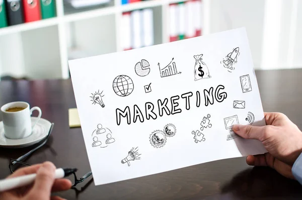 Marketing concept on a paper — Stock Photo, Image
