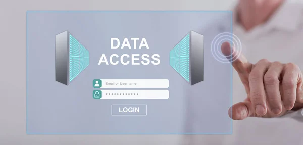 Ember egy data access koncepció egy érint képernyő — Stock Fotó