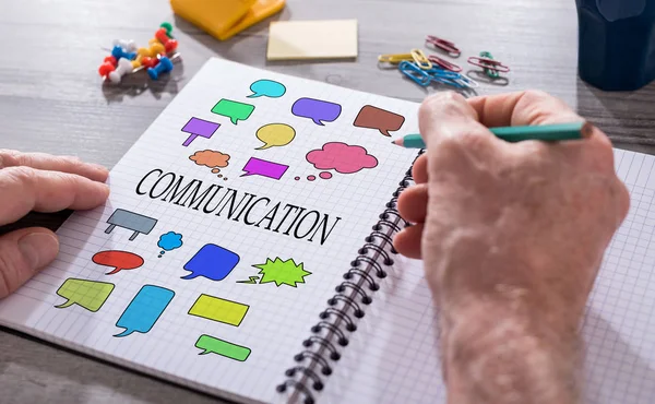 Communication concept on a notepad — Stock Photo, Image