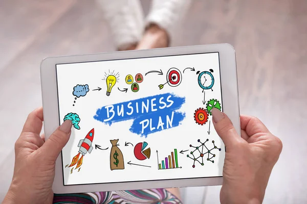 Business plan concept op een tablet — Stockfoto
