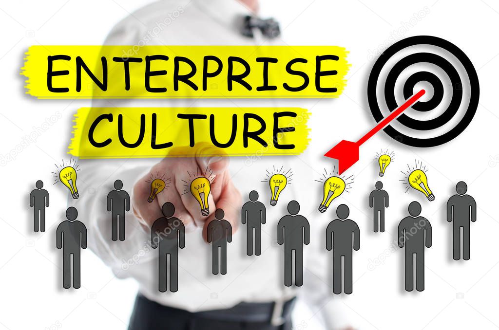 Enterprise culture concept shown by a man