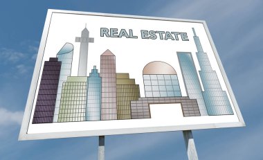 Gayrimenkul konsept bir panoda