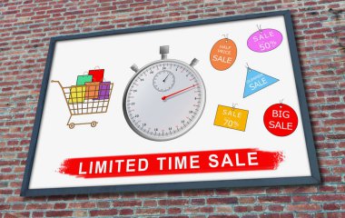 Limited time sale concept on a billboard clipart