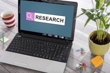 Bir dizüstü bilgisayarda araştırma kavramı