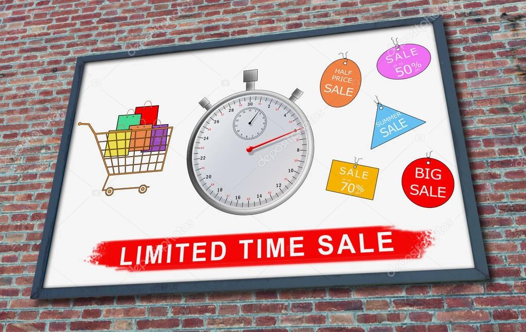 Limited time sale concept on a billboard