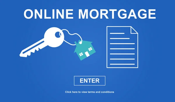 Conceito de hipoteca online — Fotografia de Stock