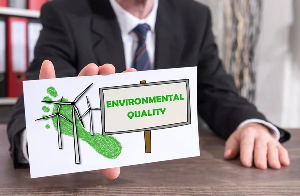 Concepto de calidad ambiental en una tarjeta índice — Foto de Stock