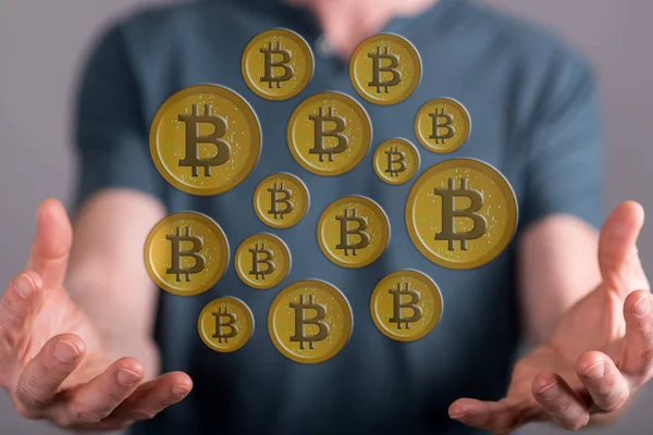Pojmu měny bitcoin — Stock fotografie