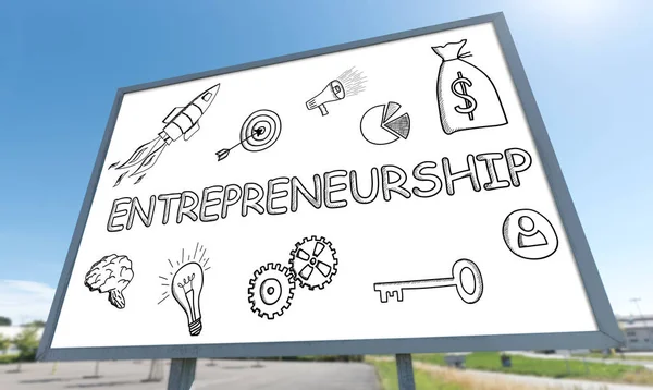 Entrepreneurship-Konzept auf einer Plakatwand — Stockfoto