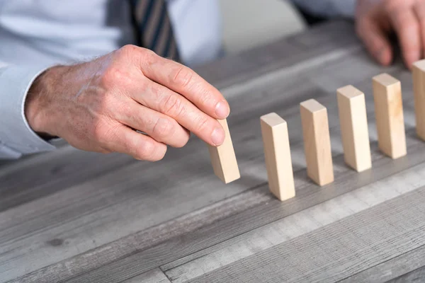 Concetto di progresso aziendale con i blocchi di legno — Foto Stock