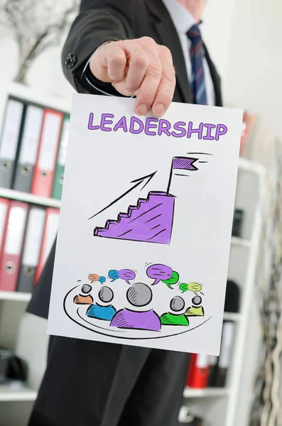 Leadership concept shown by a businessman — Stock Photo, Image