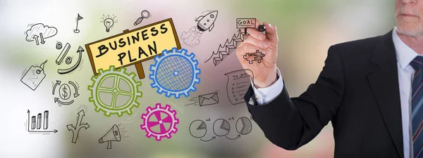 Business plan concept getekend door een zakenman — Stockfoto