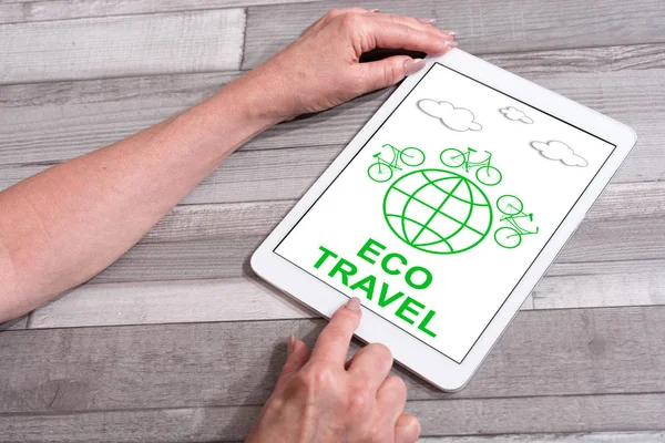 Concept Eco travel sur tablette — Photo