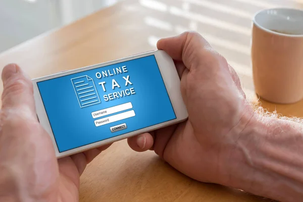 Online tax service concept on a smartphone