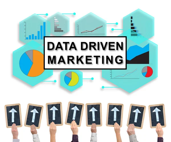 Data driven marketing concept on a whiteboard