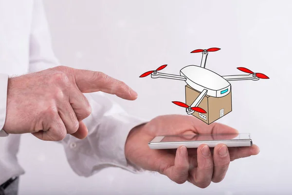 Concept of drone delivery