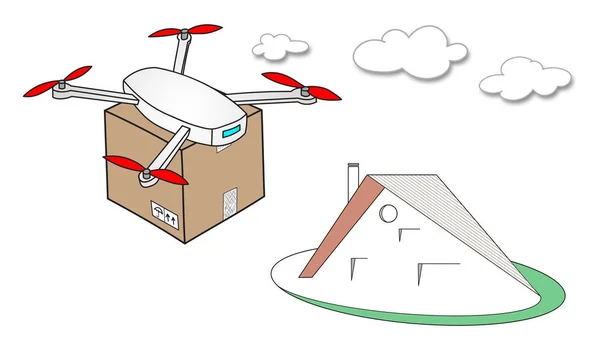 Concept of drone delivery