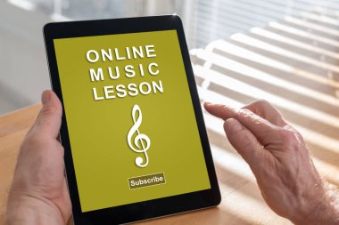 Online müzik ders konsepti Tablet