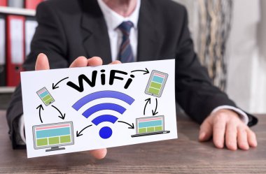 WiFi kavramı üzerinde bir dizin kartı