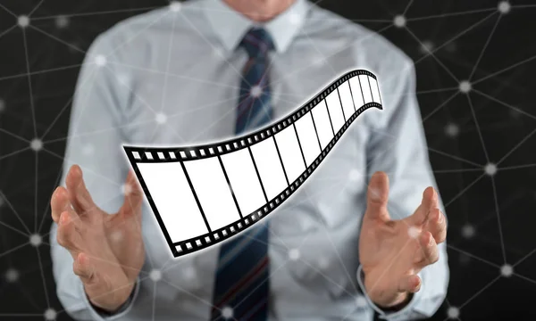 Conceito de filmes, vídeo e cinema — Fotografia de Stock