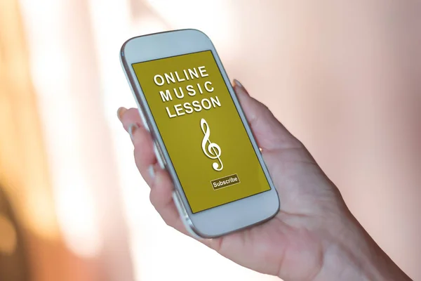 Online music lesson concept on a smartphone