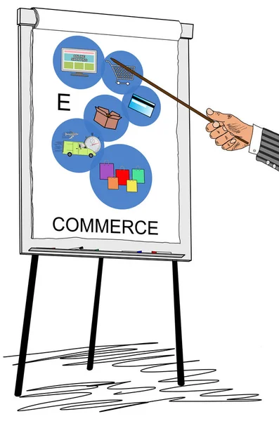 E-commerce έννοια σε ένα πινακάκι — Φωτογραφία Αρχείου