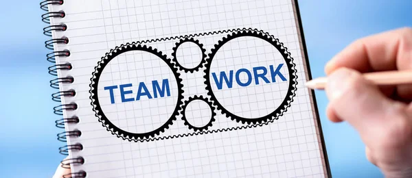 Teamwork concept on a notepad — Stock Photo, Image