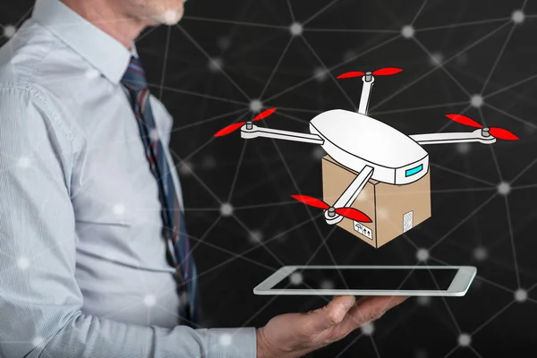 Concept of drone delivery