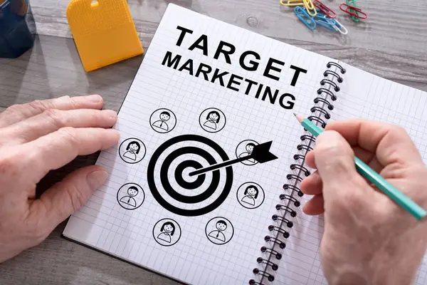 Target marketing concept on a notepad