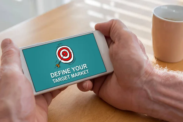 Target market concept on a smartphone