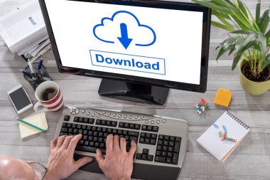 Kavramı bir bilgisayarda veri indirme