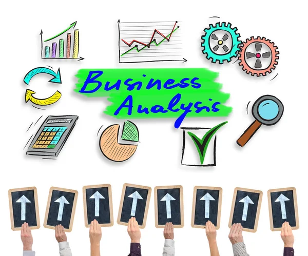 Conceito de análise de negócios em um quadro branco — Fotografia de Stock