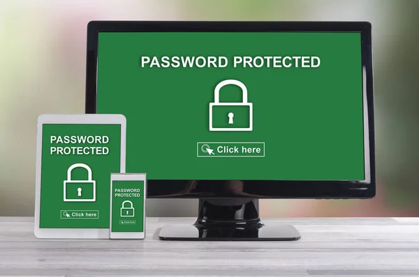Password protected concept on different devices