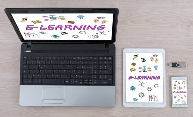 E-öğrenme kavramı farklı cihazlarda