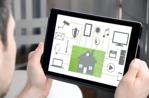 Home automation concept on a tablet