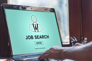 İş arama kavramı bir laptop ekranında