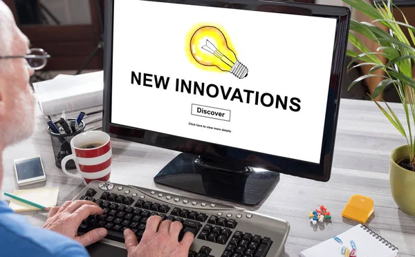 Neues Innovationskonzept am Computer — Stockfoto