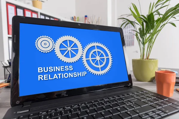 Business relationship concept on a laptop