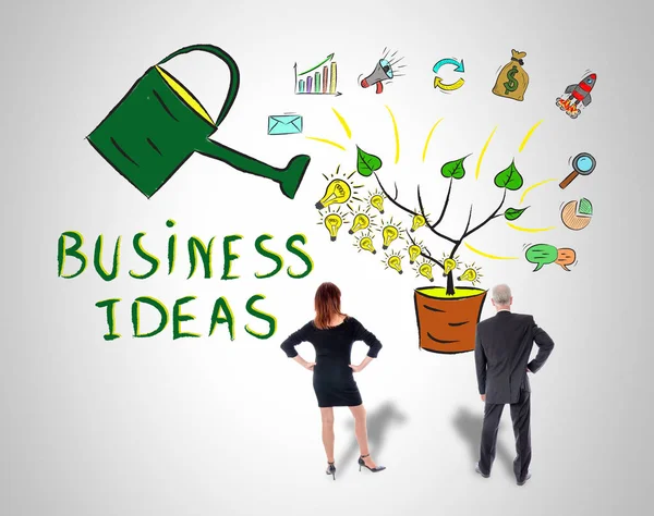Концепція бізнес-ідей, яку спостерігають бізнесмени — стокове фото