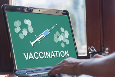 Aşılama kavramı bir laptop ekranında