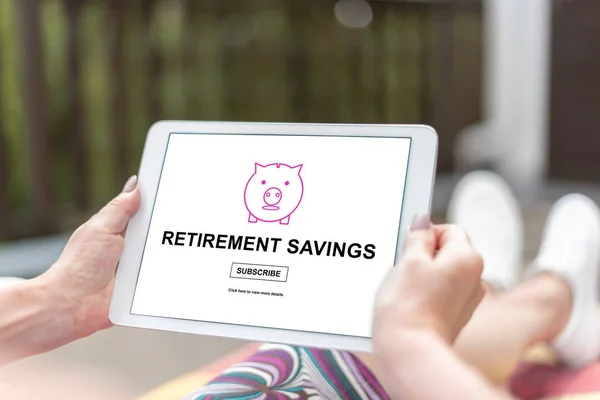 Retirement savings concept on a tablet — Stock Photo, Image