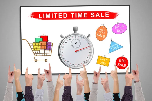 Limited time sale concept on a whiteboard