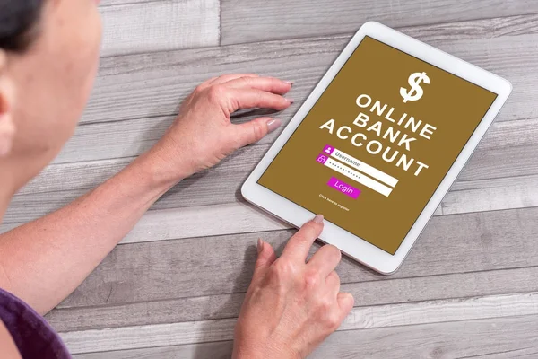 Online bank account concept on a tablet — Stock Photo, Image