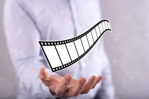 Conceito de filmes, vídeo e cinema — Fotografia de Stock