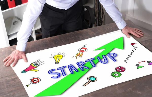 Concetto di startup su una scrivania — Foto Stock