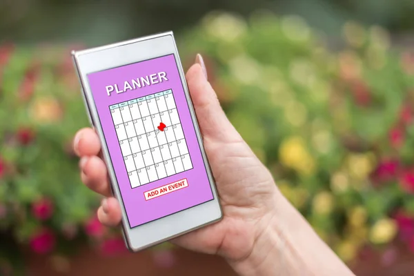 Event adding on planner concept on a smartphone