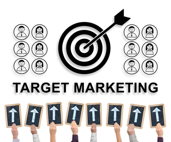 Conceito de marketing-alvo em um quadro branco — Fotografia de Stock