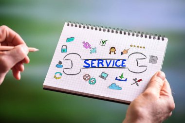 Müşteri hizmet kavramı üzerinde bir not defteri